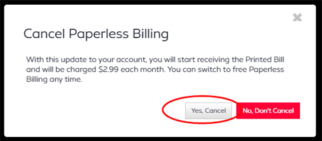Cancel paperless billing