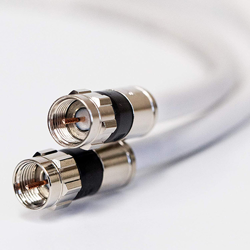 coaxial cable -- check for secure connections and obvious damage