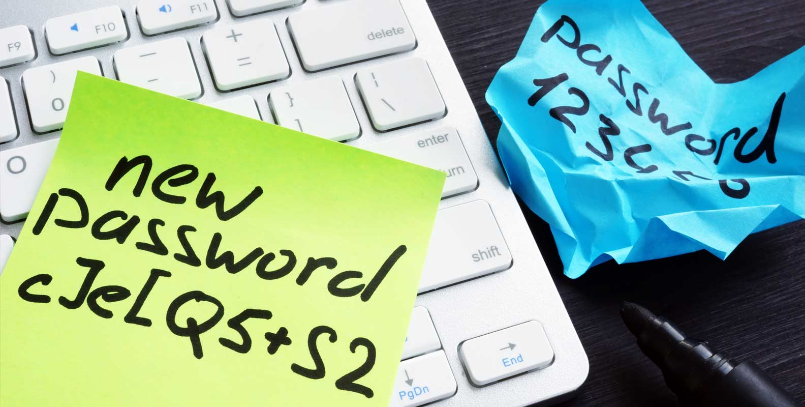 Using sticky notes to manage passwords